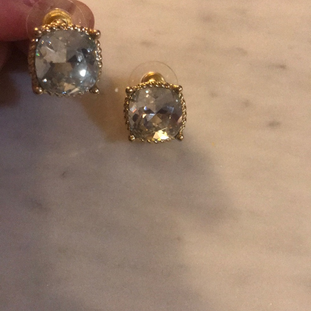 Crystal Earrings With Gold Accents